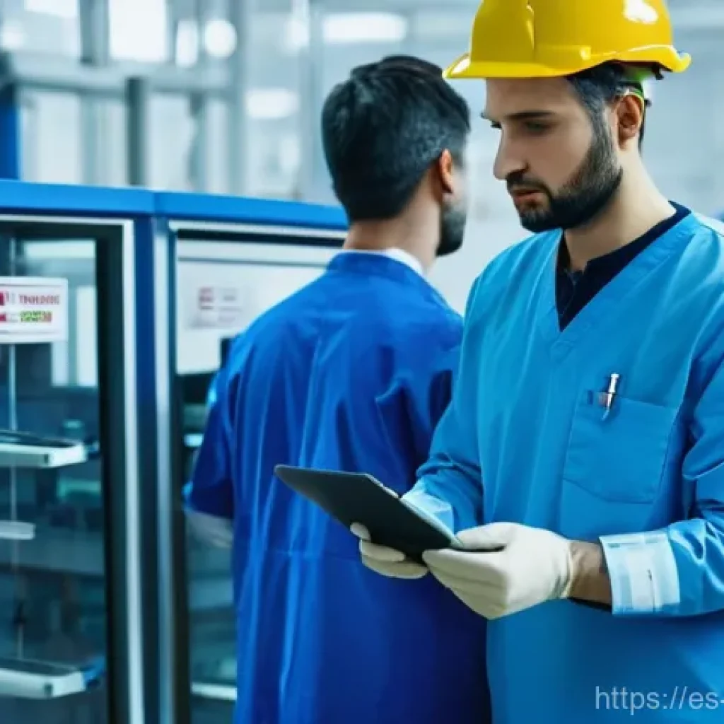 실내 위치 추적 기술의 다양한 플랫폼 지원 - **UWB Precision in a Spanish Hospital or Factory:**
A high-definition, realistic image depicting...